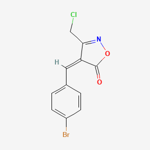 molecular formula C11H7BrClNO2 B12348223 4-(4-Bromobenzylidene)-3-(chloromethyl)isoxazol-5(4H)-one 