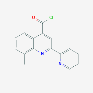 molecular formula C16H11ClN2O B12348273 8-Methyl-2-pyridin-2-ylquinoline-4-carbonyl chloride hydrochloride 