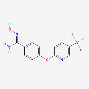 molecular formula C13H10F3N3O2 B12348288 N-Hydroxy-4-[5-(trifluoromethyl)pyridin-2-YL]oxybenzenecarboximidamide 