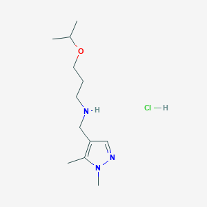 molecular formula C12H24ClN3O B12348307 [(1,5-dimethyl-1H-pyrazol-4-yl)methyl](3-isopropoxypropyl)amine CAS No. 1855940-65-6