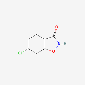 molecular formula C7H10ClNO2 B12348308 6-Chloro-3a,4,5,6,7,7a-hexahydro-1,2-benzoxazol-3-one 