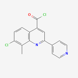 7-Chloro-8-methyl-2-pyridin-4-ylquinoline-4-carbonyl chloride hydrochloride