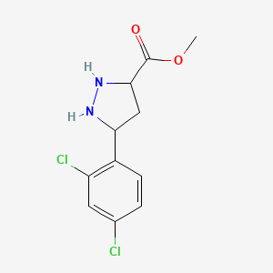 molecular formula C11H12Cl2N2O2 B12348393 Methyl 5-(2,4-dichlorophenyl)pyrazolidine-3-carboxylate 