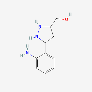 molecular formula C10H15N3O B12348428 [5-(2-Aminophenyl)pyrazolidin-3-yl]methanol 