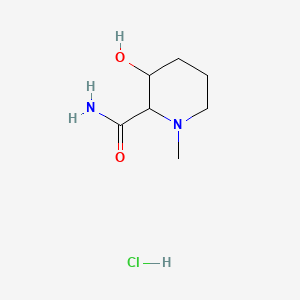 3-Hydroxy-1-methylpiperidine-2-carboxamide;hydrochloride