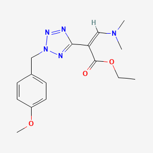 3-Dimethylamino-2-[2-(4-methoxy-benzyl)-2H-tetrazol-5-YL]-acrylic acid ethyl ester