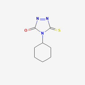 molecular formula C8H11N3OS B12348540 1,2,4-Triazolidin-3-one, 4-cyclohexyl-5-thioxo- 