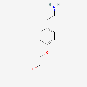 molecular formula C11H17NO2 B12348572 2-[4-(2-Methoxyethoxy)phenyl]ethanamine 