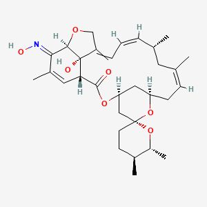 molecular formula C31H43NO7 B12348609 (1R,4S,5'S,6R,6'R,8R,10Z,13R,14Z,20R,21E,24S)-24-hydroxy-21-hydroxyimino-5',6',11,13,22-pentamethylspiro[3,7,19-trioxatetracyclo[15.6.1.14,8.020,24]pentacosa-10,14,16,22-tetraene-6,2'-oxane]-2-one 