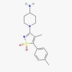 1-[4-Methyl-5-(4-methylphenyl)-1,1-dioxo-1,2-thiazol-3-yl]piperidin-4-amine