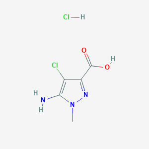 molecular formula C5H7Cl2N3O2 B12348631 5-Amino-4-chloro-1-methylpyrazole-3-carboxylic acid;hydrochloride CAS No. 1431963-74-4