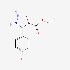 Ethyl 3-(4-fluorophenyl)pyrazolidine-4-carboxylate