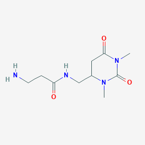 molecular formula C10H18N4O3 B12348660 3-amino-N-[(1,3-dimethyl-2,6-dioxo-1,3-diazinan-4-yl)methyl]propanamide 