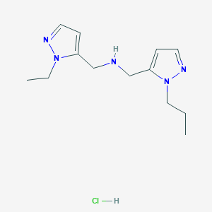 molecular formula C13H22ClN5 B12348693 1-(1-ethyl-1H-pyrazol-5-yl)-N-[(1-propyl-1H-pyrazol-5-yl)methyl]methanamine CAS No. 1856032-50-2