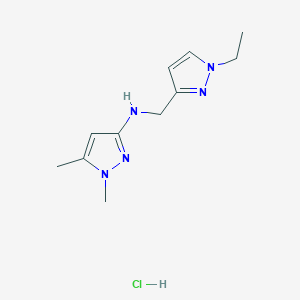 N-[(1-ethylpyrazol-3-yl)methyl]-1,5-dimethylpyrazol-3-amine;hydrochloride