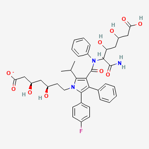 (3R,5R)-7-[4-[(1-amino-6-carboxy-3,5-dihydroxy-1-oxohexan-2-yl)-phenylcarbamoyl]-2-(4-fluorophenyl)-3-phenyl-5-propan-2-ylpyrrol-1-yl]-3,5-dihydroxyheptanoate