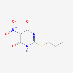 molecular formula C7H9N3O4S B12348783 6-hydroxy-5-nitro-2-(propylsulfanyl)-5H-pyrimidin-4-one CAS No. 1315610-28-6