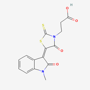 3-[(5E)-5-(1-methyl-2-oxoindol-3-ylidene)-4-oxo-2-sulfanylidene-1,3-thiazolidin-3-yl]propanoic acid