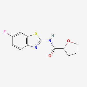 molecular formula C12H11FN2O2S B1234887 N-(6-fluoro-1,3-benzothiazol-2-yl)-2-oxolanecarboxamide 
