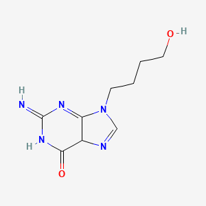 molecular formula C9H13N5O2 B12348903 9-(4-hydroxybutyl)-2-imino-5H-purin-6-one 