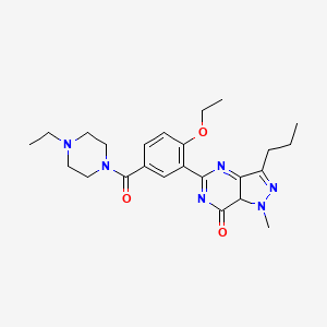 molecular formula C24H32N6O3 B12348954 5-[2-ethoxy-5-(4-ethylpiperazine-1-carbonyl)phenyl]-1-methyl-3-propyl-7aH-pyrazolo[4,3-d]pyrimidin-7-one 