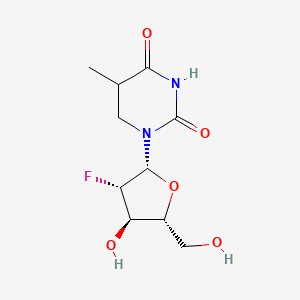 molecular formula C10H15FN2O5 B12348982 1-[(2R,3S,4R,5R)-3-fluoro-4-hydroxy-5-(hydroxymethyl)oxolan-2-yl]-5-methyl-1,3-diazinane-2,4-dione 