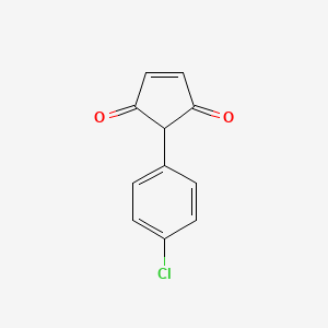 molecular formula C11H7ClO2 B12348998 4-Cyclopentene-1,3-dione, 2-(4-chlorophenyl)- 