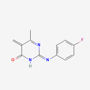 molecular formula C12H10FN3O B12349014 2-(4-Fluorophenyl)imino-6-methyl-5-methylidenepyrimidin-4-one 