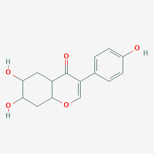 molecular formula C15H16O5 B12349031 6,7-Dihydroxy-3-(4-hydroxyphenyl)-4a,5,6,7,8,8a-hexahydrochromen-4-one 