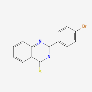 molecular formula C14H9BrN2S B12349036 4(3H)-Quinazolinethione, 2-(4-bromophenyl)- 