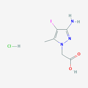 molecular formula C6H9ClIN3O2 B12349067 (3-amino-4-iodo-5-methyl-1H-pyrazol-1-yl)acetic acid CAS No. 1431966-73-2