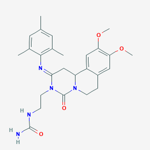 2-[9,10-Dimethoxy-4-oxo-2-(2,4,6-trimethylphenyl)imino-1,6,7,11b-tetrahydropyrimido[6,1-a]isoquinolin-3-yl]ethylurea