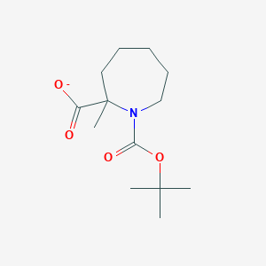 molecular formula C13H22NO4- B12349118 2-Methyl-1-[(2-methylpropan-2-yl)oxycarbonyl]azepane-2-carboxylate 