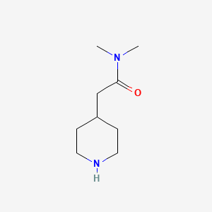 molecular formula C9H18N2O B12349122 N,N-dimethyl-2-(4-piperidinyl)acetamide 