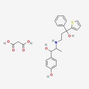 4-[1-Hydroxy-2-[(3-hydroxy-3-phenyl-3-thiophen-2-ylpropyl)amino]propyl]phenol;propanedioic acid