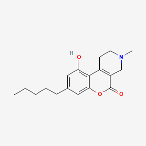 molecular formula C18H23NO3 B1234916 10-hydroxy-3-methyl-8-pentyl-2,4-dihydro-1H-[1]benzopyrano[3,4-c]pyridin-5-one 