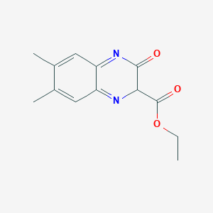 molecular formula C13H14N2O3 B12349160 ethyl 6,7-dimethyl-3-oxo-2H-quinoxaline-2-carboxylate 