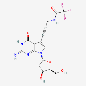 2,2,2-trifluoro-N-[3-[7-[(2R,4S,5R)-4-hydroxy-5-(hydroxymethyl)oxolan-2-yl]-2-imino-4-oxo-4aH-pyrrolo[2,3-d]pyrimidin-5-yl]prop-2-ynyl]acetamide