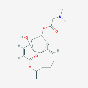 molecular formula C20H31NO5 B1234919 [(2Z,10Z)-12-hydroxy-7-methyl-9-oxo-8-oxabicyclo[11.3.0]hexadeca-2,10-dien-15-yl] 2-(dimethylamino)acetate 