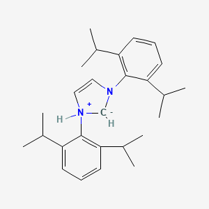 molecular formula C27H38N2 B12349216 1,3-bis[2,6-di(propan-2-yl)phenyl]-1,2-dihydroimidazol-1-ium-2-ide 