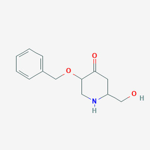 molecular formula C13H17NO3 B12349242 2-(Hydroxymethyl)-5-phenylmethoxypiperidin-4-one 