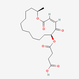 molecular formula C20H30O7 B12349297 4-[[(3Z)-16-methyl-2,5-dioxo-1-oxacyclohexadec-3-en-6-yl]oxy]-4-oxo-butanoic acid 