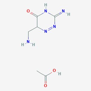 molecular formula C6H11N5O3 B12349323 acetic acid;6-(aminomethyl)-3-imino-6H-1,2,4-triazin-5-one 