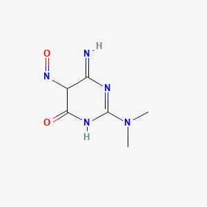 molecular formula C6H9N5O2 B12349346 2-(dimethylamino)-4-imino-5-nitroso-1H-pyrimidin-6-one 