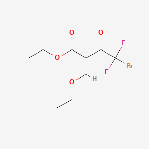 molecular formula C9H11BrF2O4 B12349378 ethyl (2Z)-4-bromo-2-(ethoxymethylidene)-4,4-difluoro-3-oxobutanoate 