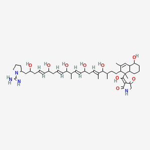 2-[(4E,8E,12E,16E)-21-[1-[(Z)-(2,4-dioxopyrrolidin-3-ylidene)-hydroxymethyl]-5-hydroxy-1,3-dimethyl-4a,5,6,7,8,8a-hexahydro-2H-naphthalen-2-yl]-2,6,10,14,18-pentahydroxy-11,17,19-trimethylhenicosa-4,8,12,16-tetraenyl]pyrrolidine-1-carboximidamide