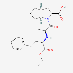molecular formula C23H32N2O5 B1234940 (2S,3aR,6aS)-1-[(2S)-2-[[(2S)-1-乙氧基-1-氧代-4-苯基丁-2-基]氨基]-1-氧代丙基]-3,3a,4,5,6,6a-六氢-2H-环戊[b]吡咯-2-羧酸 