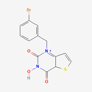 molecular formula C13H10BrN2O3S+ B12349559 1-[(3-bromophenyl)methyl]-3-hydroxy-4aH-thieno[3,2-d]pyrimidin-1-ium-2,4-dione 