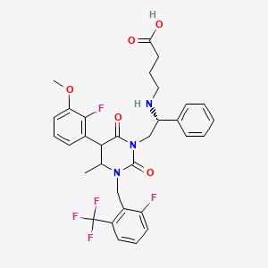 4-[[(1R)-2-[5-(2-fluoro-3-methoxyphenyl)-3-[[2-fluoro-6-(trifluoromethyl)phenyl]methyl]-4-methyl-2,6-dioxo-1,3-diazinan-1-yl]-1-phenylethyl]amino]butanoic acid