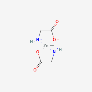 molecular formula C4H6N2O4Zn-2 B12349617 [(2-Aminoacetyl)oxy]zincio 2-aminoacetate hydrate 